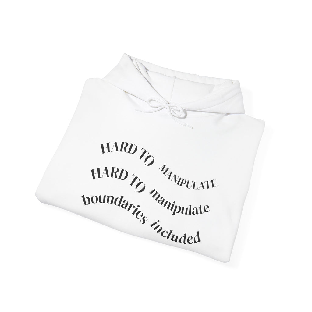 Boundaries Included hoodie | 'Hard to Manipulate' text sweatshirt